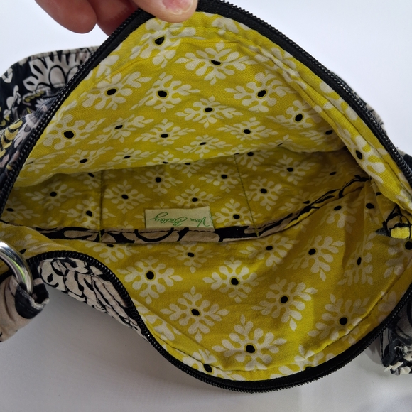 Vera Bradley Quilted Crossbody Bag – Yellow Black White Patterned Purse - Picture 5 of 6
